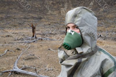 The person with respirator