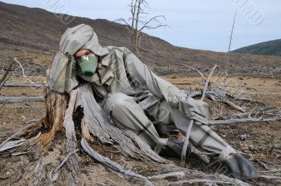 The person with respirator