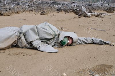 The person with respirator