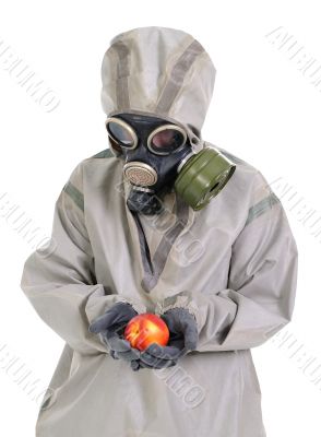 The person and a fruit