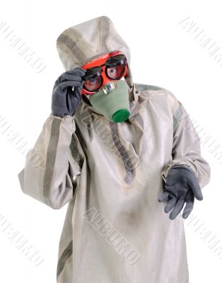The person with respirator