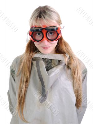 The person with goggles