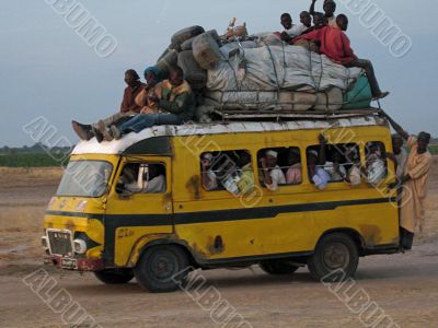 crowded bus in africa
