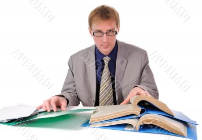 man read documents.