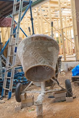 concrete mixer at construction cite