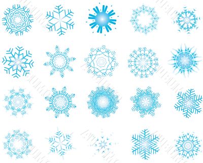 set of snowflakes