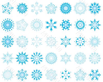 set of snowflakes