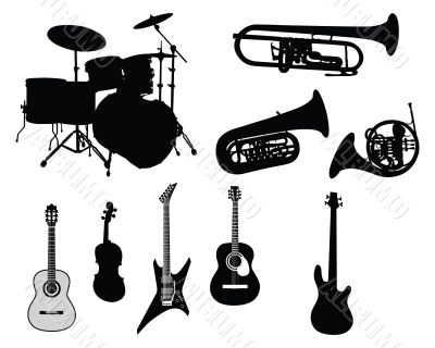 set of musical instruments