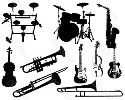 set of musical instruments