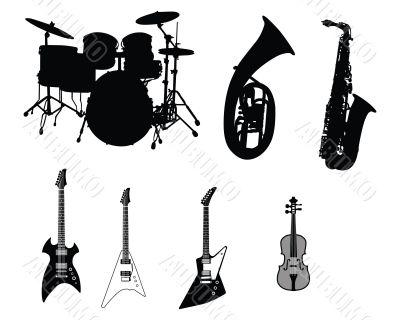 set of musical instruments