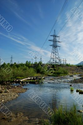 Electropower beside river