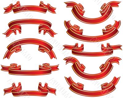red ribons set red ribons set
