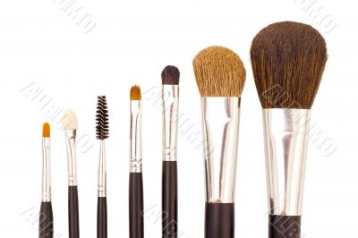 A set of brushes for applying makeup