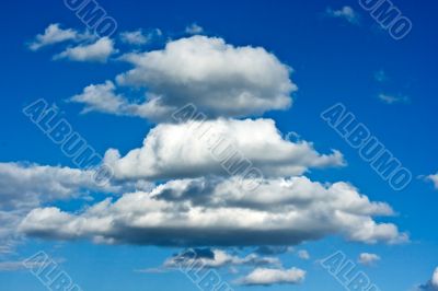 Beautiful azure cloudscape in Russia. Daylight.