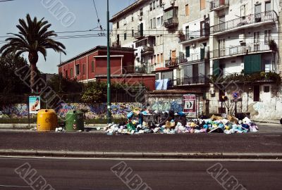 Big dump of Garbage in Napoli. Italy.