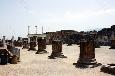 Ruins of Forum in Pompeii. Italy.