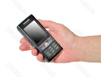 Hand with mobile phone 