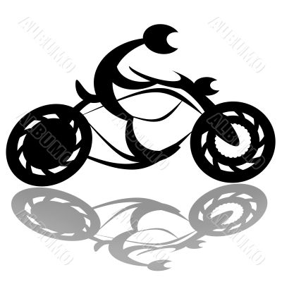 Speed biker silhouette