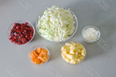 Ingredients for borsch