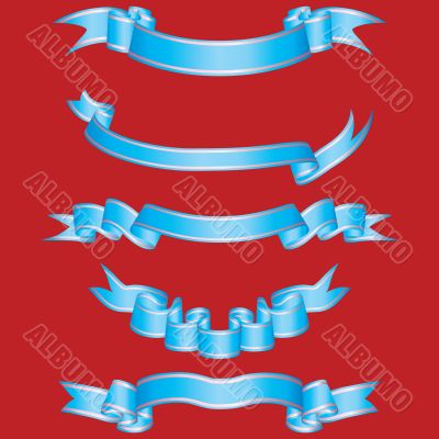 set of blue ribbons
