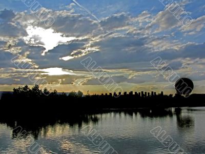 Balloon Silhouette Sunset Balloon Silhouette Sunset