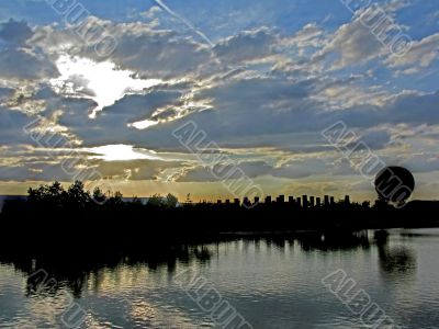 Balloon Silhouette Sunset