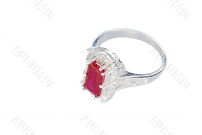 Ring with pink stone