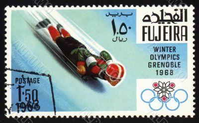 Postage stamp, Winter Olympic Games in Grenoble 1968