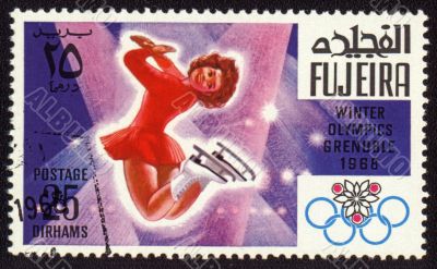 Postage stamp, Winter Olympic Games in Grenoble 1968
