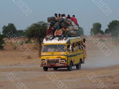 crowded bus in Cameroon