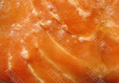 The meat of smoked trout. Background. Macro The meat of smoked trout. Background. Macro