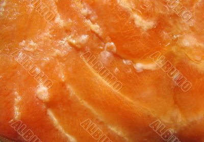 The meat of smoked trout. Background. Macro