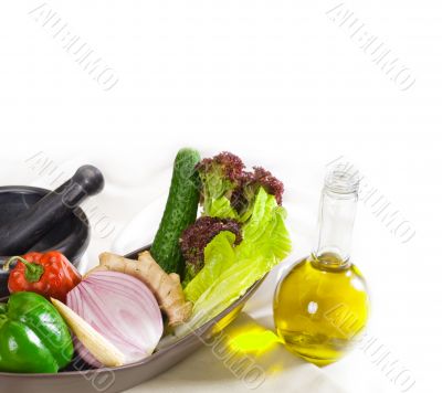 assorted vegetables and extra virgin olive oil