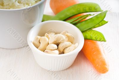 cashew nuts and vegetables