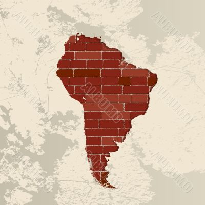 South America wall map