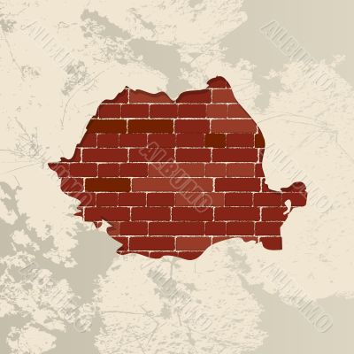 Romania wall map