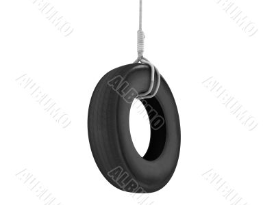 Tire-swing on the rope