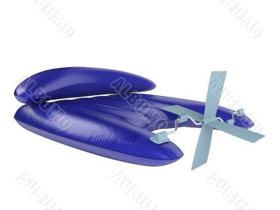 Inflatable raft with pedals