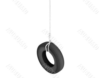 Tire-swing on the rope