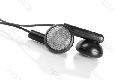 Black headphones isolated