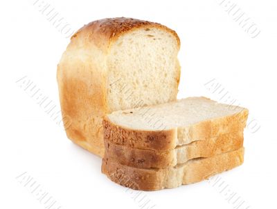 Fresh white bread isolated