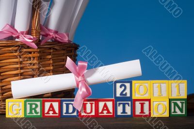 Wooden blocks `Graduation 2011`