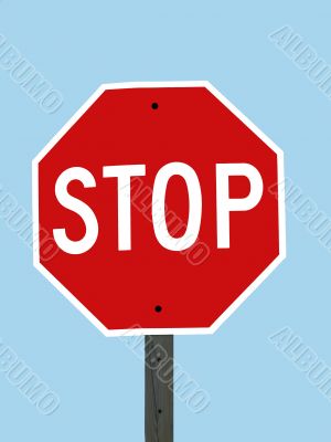 Stop Sign with Sky Blue Background