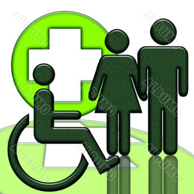 Handicapped person medical icon