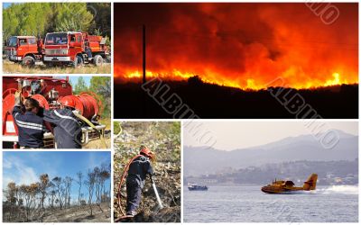 firefighter and fire