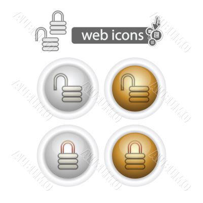 round web icons-lock and unlock