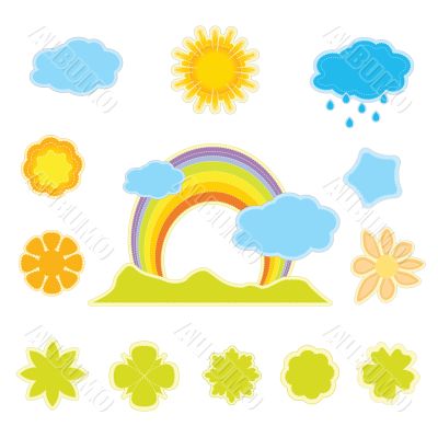 spring labels isolated on white spring labels isolated on white