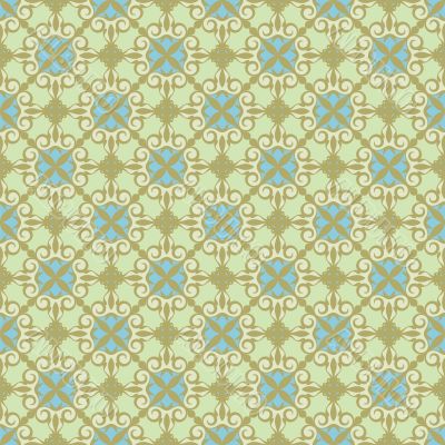 ornamental background , green - blue