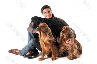 english cockers and man