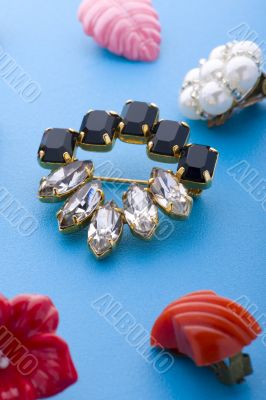 jewel brooch and earring